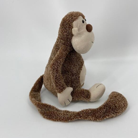 Jellycat Tum Tum Monkey Plush Brown 13 Inch Chimp Long Tail Stuffed Beans - Picture 6 of 10